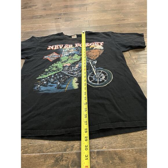 Vintage 90s Anvil Mens Black Easyriders Never Forget Chicago T-Shirt Size L - Picture 6 of 7